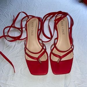Women red sandals
